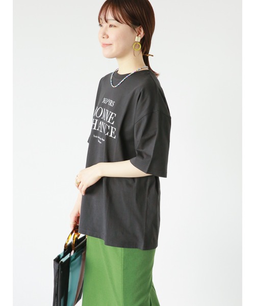 ehka sopo（エヘカソポ）の「フレンチロゴプリントTシャツ（Tシャツ/カットソー・レディース・ブラック/オフホワイト/イエロー/ピンク・ﾌﾘ-）」の9枚目の写真