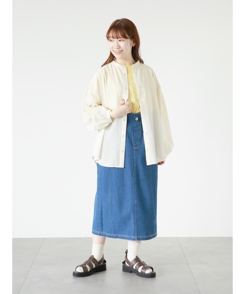 ehka sopo（エヘカソポ）の「フレンチロゴプリントTシャツ（Tシャツ/カットソー・レディース・ブラック/オフホワイト/イエロー/ピンク・ﾌﾘ-）」の11枚目の写真