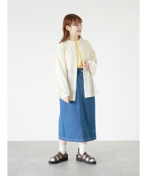 ehka sopo（エヘカソポ）の「フレンチロゴプリントTシャツ（Tシャツ/カットソー・レディース・ブラック/オフホワイト/イエロー/ピンク・ﾌﾘ-）」の12枚目の写真