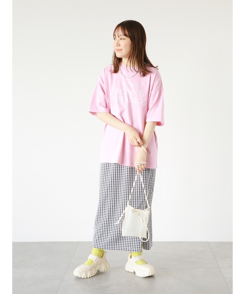 ehka sopo（エヘカソポ）の「フレンチロゴプリントTシャツ（Tシャツ/カットソー・レディース・ブラック/オフホワイト/イエロー/ピンク・ﾌﾘ-）」の16枚目の写真