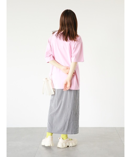 ehka sopo（エヘカソポ）の「フレンチロゴプリントTシャツ（Tシャツ/カットソー・レディース・ブラック/オフホワイト/イエロー/ピンク・ﾌﾘ-）」の18枚目の写真