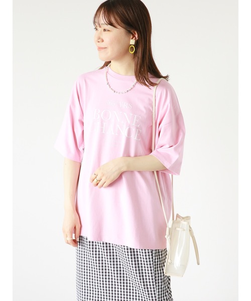 ehka sopo（エヘカソポ）の「フレンチロゴプリントTシャツ（Tシャツ/カットソー・レディース・ブラック/オフホワイト/イエロー/ピンク・ﾌﾘ-）」の21枚目の写真