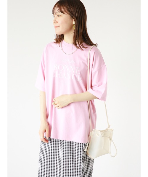 ehka sopo（エヘカソポ）の「フレンチロゴプリントTシャツ（Tシャツ/カットソー・レディース・ブラック/オフホワイト/イエロー/ピンク・ﾌﾘ-）」の22枚目の写真