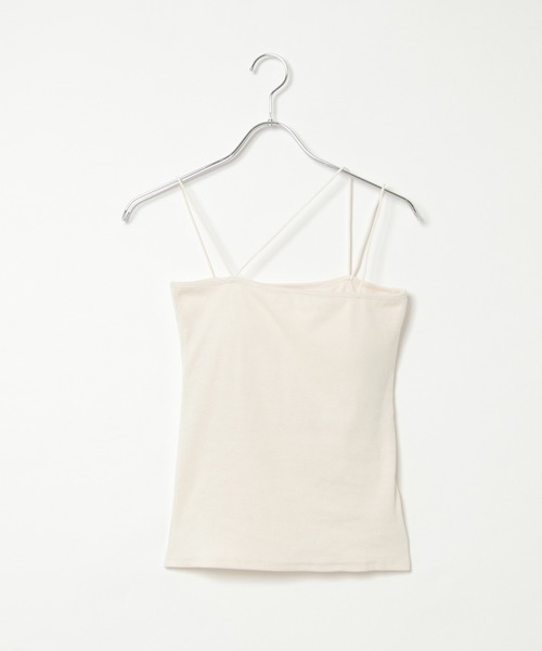 notch.（ノッチ）の「カップ付きベアキャミソール（キャミソール・レディース・オフホワイト/ブラック・M）」の11枚目の写真