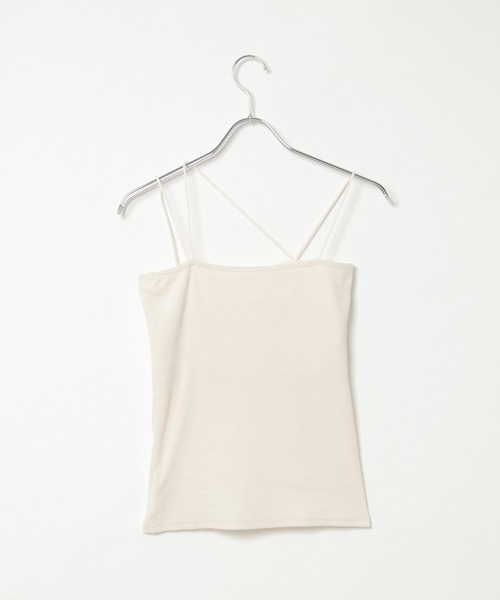 notch.（ノッチ）の「カップ付きベアキャミソール（キャミソール・レディース・オフホワイト/ブラック・M）」の12枚目の写真