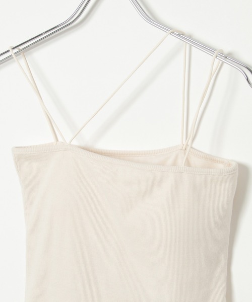 notch.（ノッチ）の「カップ付きベアキャミソール（キャミソール・レディース・オフホワイト/ブラック・M）」の13枚目の写真