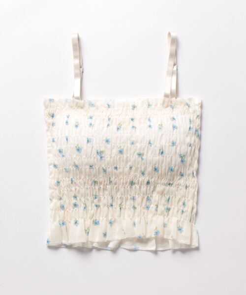 ammy.（エイミードット）の「【 ammy. / エイミードット 】 カップ付き 花柄 フリル キャミソール インナー（キャミソール・レディース・グリーン/イエロー/ブルー/ピンク・FREE）」の6枚目の写真