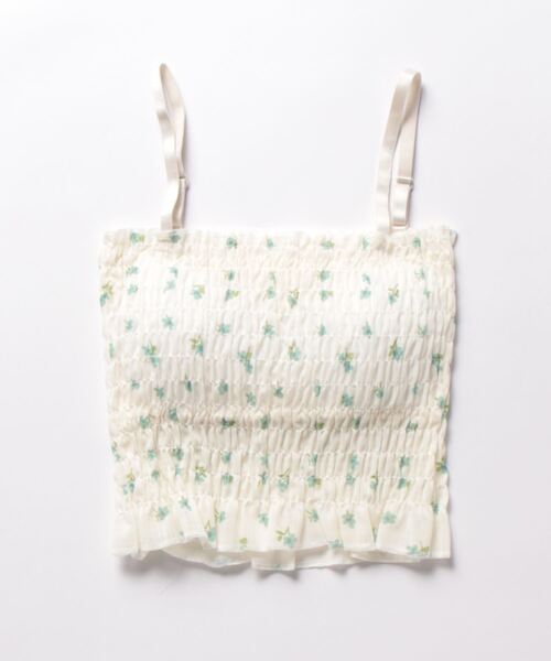 ammy.（エイミードット）の「【 ammy. / エイミードット 】 カップ付き 花柄 フリル キャミソール インナー（キャミソール・レディース・グリーン/イエロー/ブルー/ピンク・FREE）」の7枚目の写真