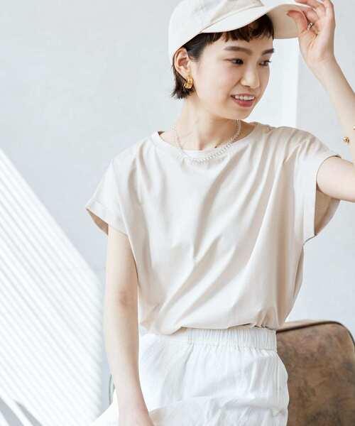 URBAN RESEARCH（アーバンリサーチ）の「スーピマコットンTシャツ（Tシャツ/カットソー・レディース・ホワイト/ブラウン系その他/ネイビー/パープル系その他・FREE）」の17枚目の写真