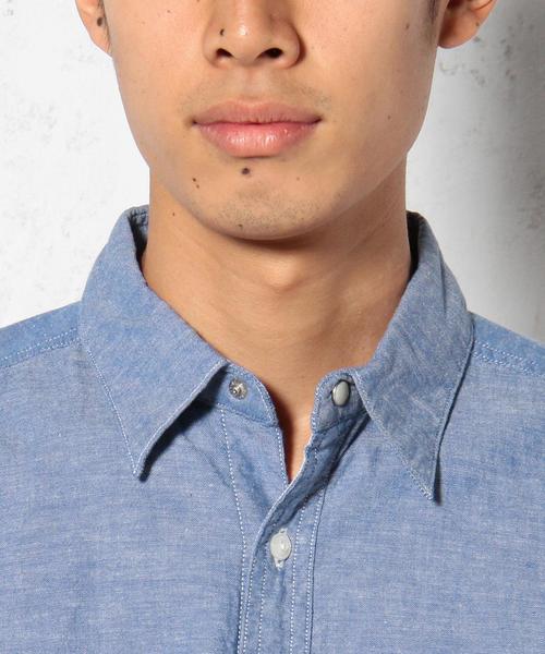 green label relaxing(グリーンレーベルリラクシング)の「KAPOC/CHAMB REG S/S シャツ◆(シャツ/ブラウス・メンズ・ブラック/ロイヤルブルー・X-LARGE/LARGE/MEDIUM/SMALL)」の4枚目の写真