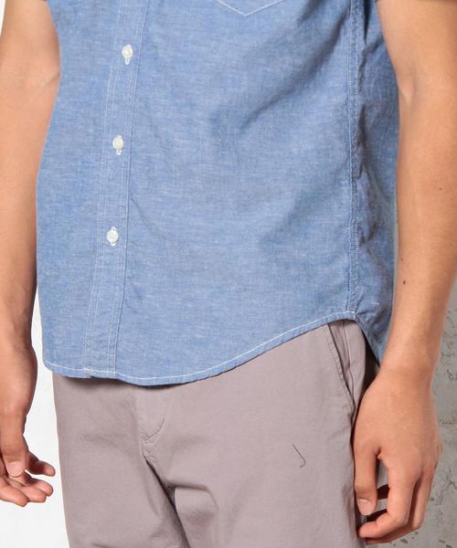 green label relaxing(グリーンレーベルリラクシング)の「KAPOC/CHAMB REG S/S シャツ◆(シャツ/ブラウス・メンズ・ブラック/ロイヤルブルー・X-LARGE/LARGE/MEDIUM/SMALL)」の6枚目の写真