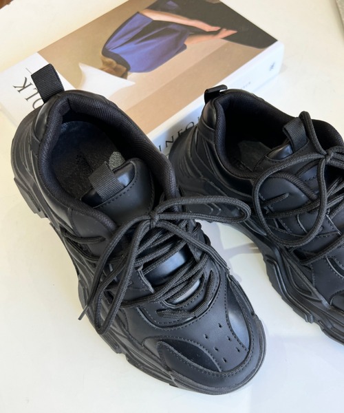 moment+（モーメントプラス）の「厚底ダッドスニーカー（スニーカー・レディース・アイボリー/ブラック・LL/L/M/S）」の10枚目の写真