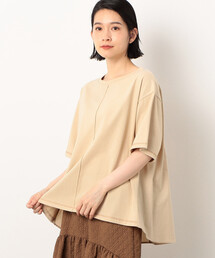 配色ステッチ バックフレア Tシャツ