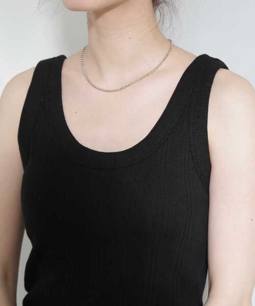 N.（N. Natural Beauty Basic）（エヌエヌナチュラルビューティーベーシック）の「◆テレコカップ付きタンクトップ（チューブトップ・レディース・ブラック/オフホワイト・MEDIUM）」の22枚目の写真