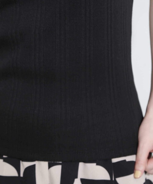 N.（N. Natural Beauty Basic）（エヌエヌナチュラルビューティーベーシック）の「◆テレコカップ付きタンクトップ（チューブトップ・レディース・ブラック/オフホワイト・MEDIUM）」の21枚目の写真