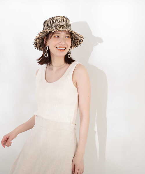 N.（N. Natural Beauty Basic）（エヌエヌナチュラルビューティーベーシック）の「◆テレコカップ付きタンクトップ（チューブトップ・レディース・ブラック/オフホワイト・MEDIUM）」の15枚目の写真