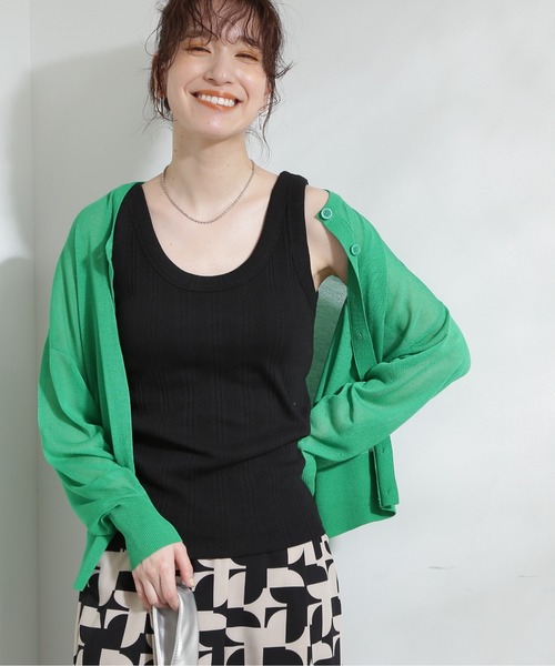 N.（N. Natural Beauty Basic）（エヌエヌナチュラルビューティーベーシック）の「◆テレコカップ付きタンクトップ（チューブトップ・レディース・ブラック/オフホワイト・MEDIUM）」の11枚目の写真