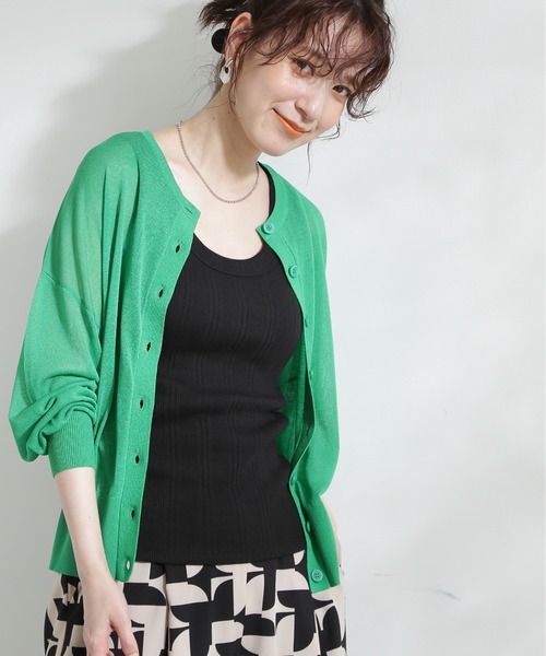 N.（N. Natural Beauty Basic）（エヌエヌナチュラルビューティーベーシック）の「◆テレコカップ付きタンクトップ（チューブトップ・レディース・ブラック/オフホワイト・MEDIUM）」の5枚目の写真