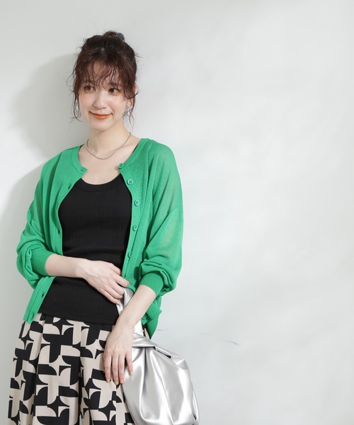 N.（N. Natural Beauty Basic）（エヌエヌナチュラルビューティーベーシック）の「◆テレコカップ付きタンクトップ（チューブトップ・レディース・ブラック/オフホワイト・MEDIUM）」の13枚目の写真