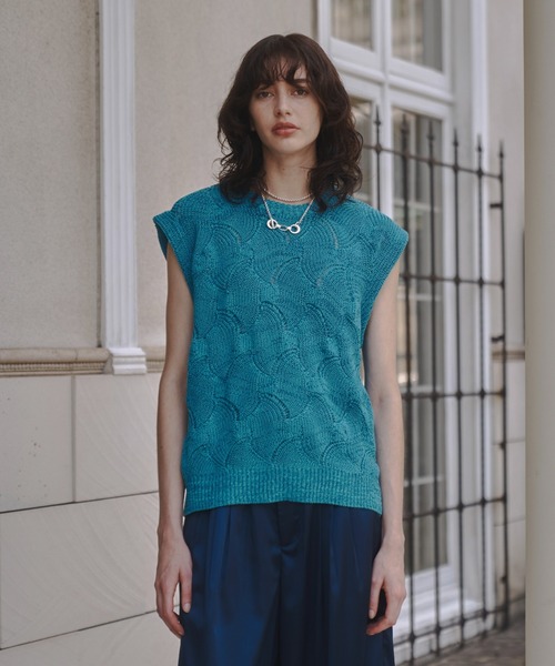 -seyto- メランジオープンワークニットベスト seyto（セイト）の「Melange openwork knit vest / メランジ