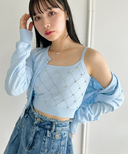 Loueme(ルエム)の「ジュエルビジューカーディガン+ニットキャミアンサンブル(カーディガン/ボレロ・レディース・ブラック/ライトブルー/ホワイト・FREE)」の13枚目の写真