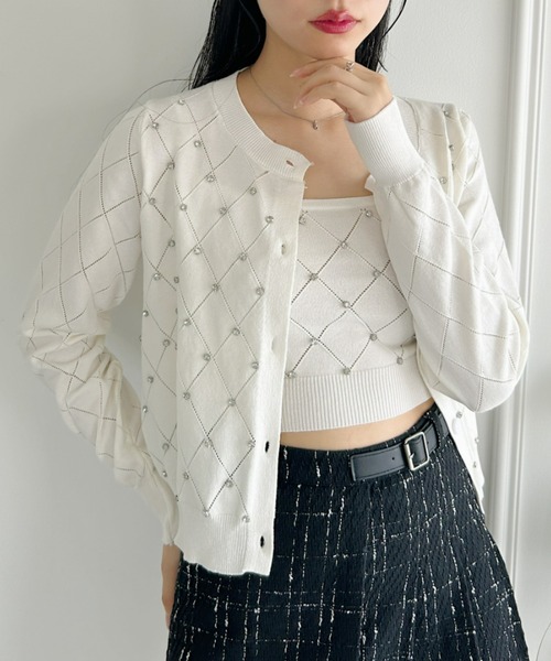 【美品】JUSGLITTY メニービジュー カーディガン アンサンブル完売品 JUSGLITTY（ジャスグリッティー）の「メニービジュー