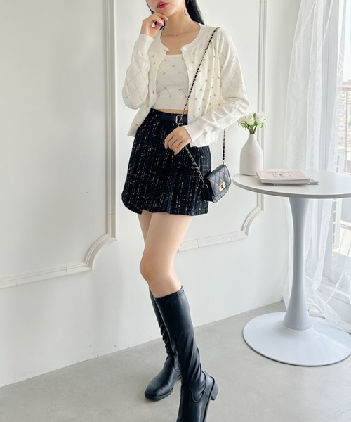 Loueme(ルエム)の「ジュエルビジューカーディガン+ニットキャミアンサンブル(カーディガン/ボレロ・レディース・ブラック/ライトブルー/ホワイト・FREE)」の19枚目の写真