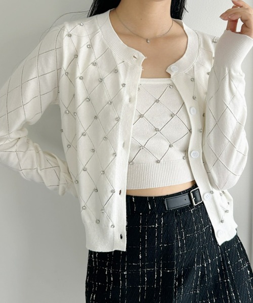 【美品】JUSGLITTY メニービジュー カーディガン アンサンブル完売品 JUSGLITTY（ジャスグリッティー）の「メニービジュー