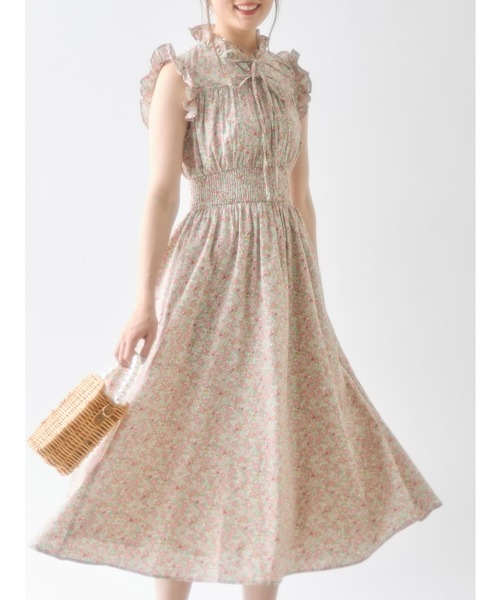 tocco closet（トッコ　クローゼット）の「フリル＆リボン付きコットンフラワー×リトルストロベリーウエストシャーリングワンピース（ワンピース・レディース・ラベンダー/ピンク・M）」の18枚目の写真