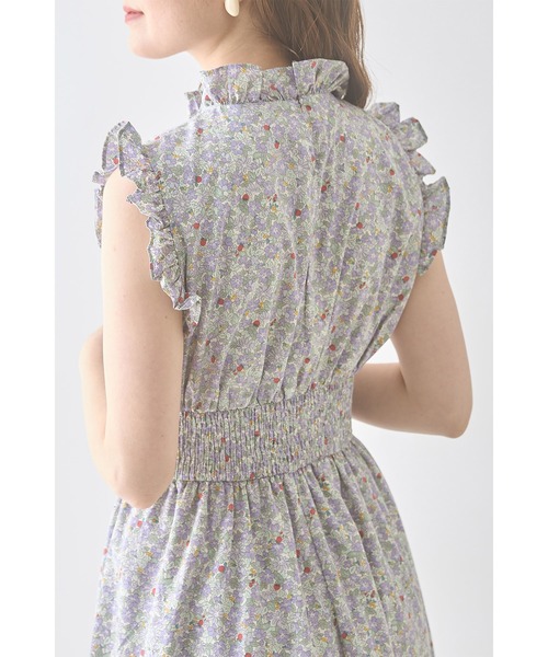 tocco closet（トッコ　クローゼット）の「フリル＆リボン付きコットンフラワー×リトルストロベリーウエストシャーリングワンピース（ワンピース・レディース・ラベンダー/ピンク・M）」の15枚目の写真