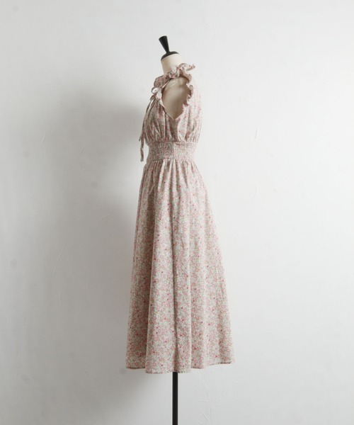 tocco closet（トッコ　クローゼット）の「フリル＆リボン付きコットンフラワー×リトルストロベリーウエストシャーリングワンピース（ワンピース・レディース・ラベンダー/ピンク・M）」の16枚目の写真