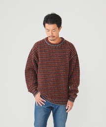 BEAMS / 3ゲージ ジャカード クルーネック ニット