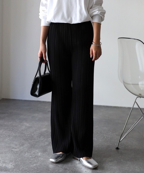 Riberry（リベリー）の「セルフカット プリーツイージーパンツ（その他パンツ・レディース・ブラック/カーキ/グレイッシュベージュ・MEDIUM）」の10枚目の写真