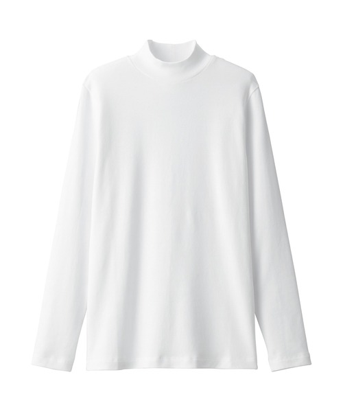 無印良品（ムジルシリョウヒン）の「ストレッチフライス編みハイネック長袖Ｔシャツ（Tシャツ/カットソー・レディース・グレー系3/ブラック/イエロー/ホワイト系4/ライトグレー/ブラウン系3/ホワイト・M/XL/XXL/L/S/XS）」の13枚目の写真