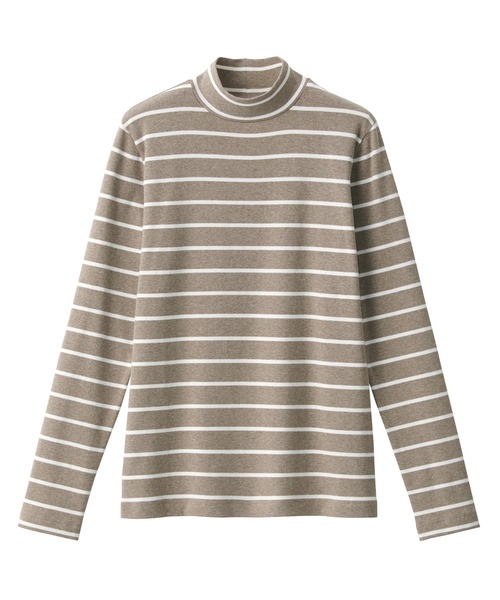 無印良品（ムジルシリョウヒン）の「ストレッチフライス編みハイネック長袖Ｔシャツ（Tシャツ/カットソー・レディース・グレー系3/ブラック/イエロー/ホワイト系4/ライトグレー/ブラウン系3/ホワイト・M/XL/XXL/L/S/XS）」の21枚目の写真