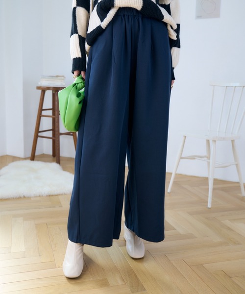 Eclat one(エクラワン)の「ウエストゴムさらっとワイドパンツ(その他パンツ・レディース・ネイビー/グレー系/アイボリー/ブラック・M/L)」の19枚目の写真