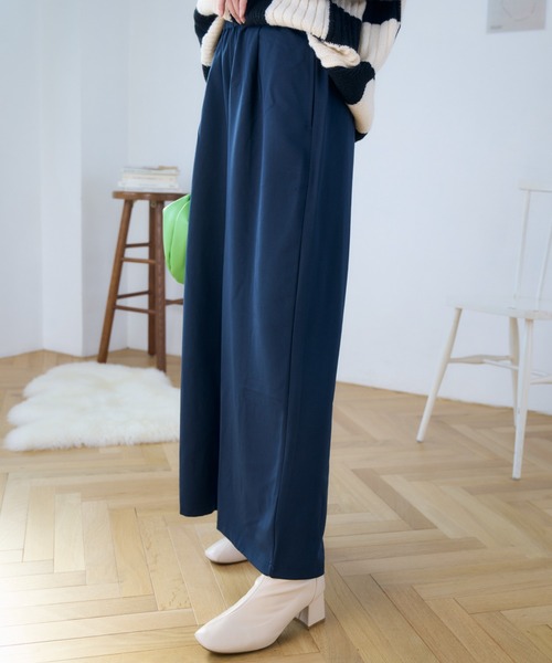 Eclat one(エクラワン)の「ウエストゴムさらっとワイドパンツ(その他パンツ・レディース・ネイビー/グレー系/アイボリー/ブラック・M/L)」の20枚目の写真