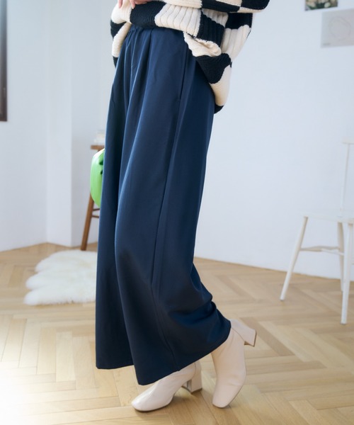 Eclat one(エクラワン)の「ウエストゴムさらっとワイドパンツ(その他パンツ・レディース・ネイビー/グレー系/アイボリー/ブラック・M/L)」の22枚目の写真