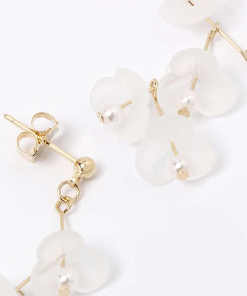 セール】【daily CLIP】4パールフラワーピアス（ピアス（両耳用