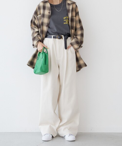 FREAK'S STORE（フリークスストア）の「限定展開　PENNEYS×FREAK'S STORE/ぺニーズ　別注 タックワイド ワークパンツ（その他パンツ・レディース・オレンジ/オリーブ/ベージュ/ナチュラル/ブラック/ネイビー・MEDIUM/SMALL）」の9枚目の写真