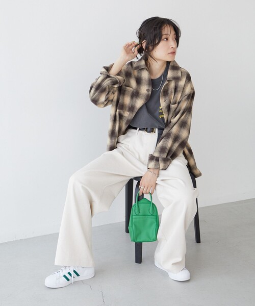 FREAK'S STORE（フリークスストア）の「限定展開　PENNEYS×FREAK'S STORE/ぺニーズ　別注 タックワイド ワークパンツ（その他パンツ・レディース・オレンジ/オリーブ/ベージュ/ナチュラル/ブラック/ネイビー・MEDIUM/SMALL）」の15枚目の写真