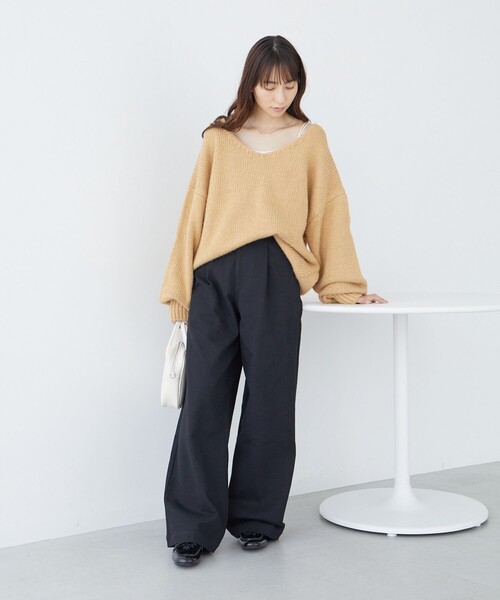 FREAK'S STORE（フリークスストア）の「限定展開　PENNEYS×FREAK'S STORE/ぺニーズ　別注 タックワイド ワークパンツ（その他パンツ・レディース・オレンジ/オリーブ/ベージュ/ナチュラル/ブラック/ネイビー・MEDIUM/SMALL）」の19枚目の写真