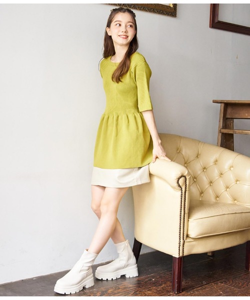 CHILLE（チル）の「フェイクレザーミニスカート（スカート・レディース・ブラック/アイボリー/オリーブ・FREE）」の11枚目の写真