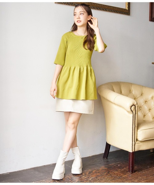 CHILLE（チル）の「フェイクレザーミニスカート（スカート・レディース・ブラック/アイボリー/オリーブ・FREE）」の13枚目の写真