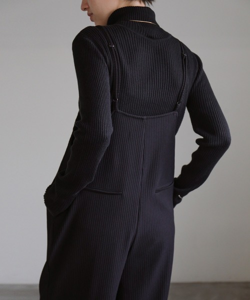 select MOCA（セレクトモカ）の「リップルルーズサロペット（サロペット/オーバーオール・レディース・グレイッシュベージュ/ブラック・FREE）」の18枚目の写真