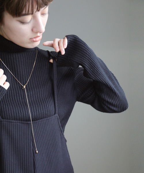 select MOCA（セレクトモカ）の「リップルルーズサロペット（サロペット/オーバーオール・レディース・グレイッシュベージュ/ブラック・FREE）」の20枚目の写真