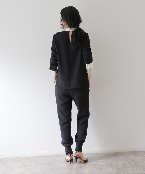 新品未使用 IENA ツイード シャツブラウス セレモニージャケット セール】 ＜通勤・セレモニー/セットアップ対応＞ノーカラーツイード