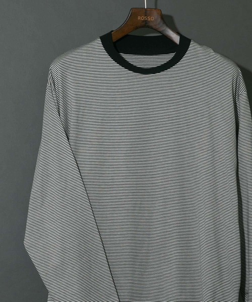 URBAN RESEARCH ROSSO MEN(アーバンリサーチロッソメン)の「『XLサイズあり』JAPAN FABRICロングスリーブクルーTシャツ(Tシャツ/カットソー・メンズ・ブラック系その他/ブラック/ネイビー/ベージュ系その他/グレー系その他/シルバー・LARGE/X-LARGE/MEDIUM)」の3枚目の写真