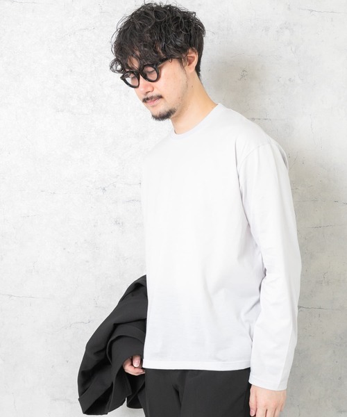 URBAN RESEARCH ROSSO MEN(アーバンリサーチロッソメン)の「『XLサイズあり』JAPAN FABRICロングスリーブクルーTシャツ(Tシャツ/カットソー・メンズ・ブラック系その他/ブラック/ネイビー/ベージュ系その他/グレー系その他/シルバー・LARGE/X-LARGE/MEDIUM)」の8枚目の写真