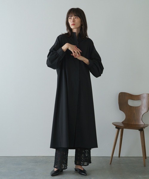 russet（ラシット）の「《qurumu》ロングシャツワンピース(O-251)（ワンピース・レディース・キャメル/チャコールグレー/ブラック・FREE）」の6枚目の写真